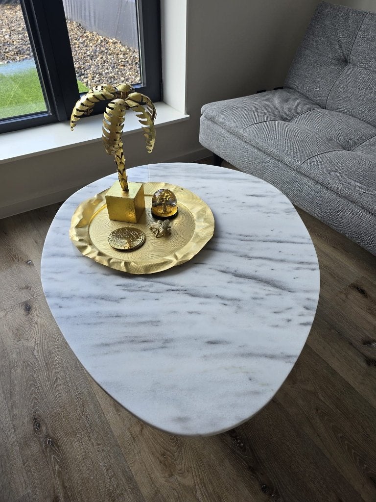 Foto 2 van Salontafel Richard Wit marmer / Goud – Furnified