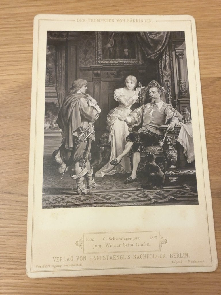 Antieke lichtdruk 1887 C. Schweninger Trompeter Säckingen, Verzenden, 1800 - 1899