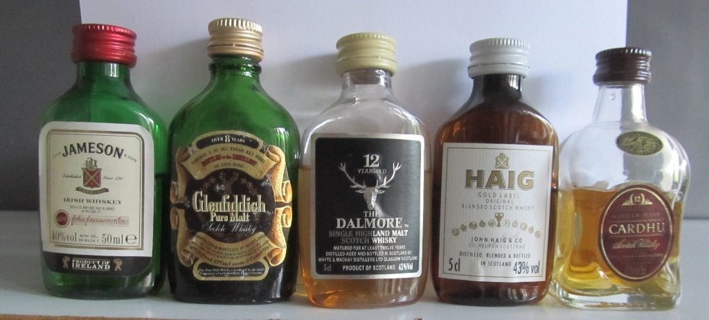 whisky miniatuurflesjes   5 stuks, Ophalen of Verzenden