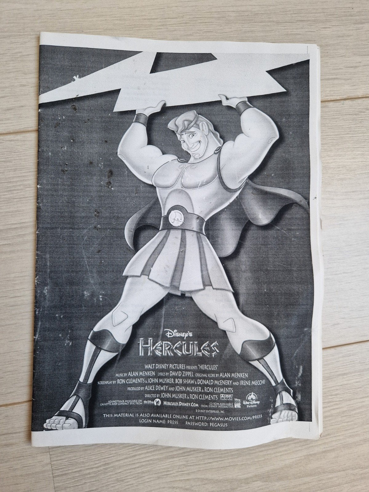 1997 persmap hercules walt disney disney's perskit official, Ophalen of Verzenden