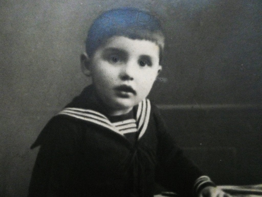 Oude foto jongen met tennisracket tennis 1920 - 1930, Ophalen of Verzenden