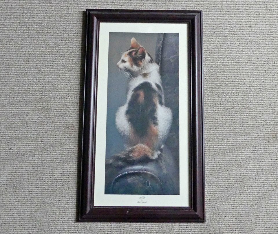 Poezenprint in lijst Delilah lapjeskat poes ingelijste print, Huis en Inrichting, Ophalen, Gebruikt, Minder dan 50 cm, Print