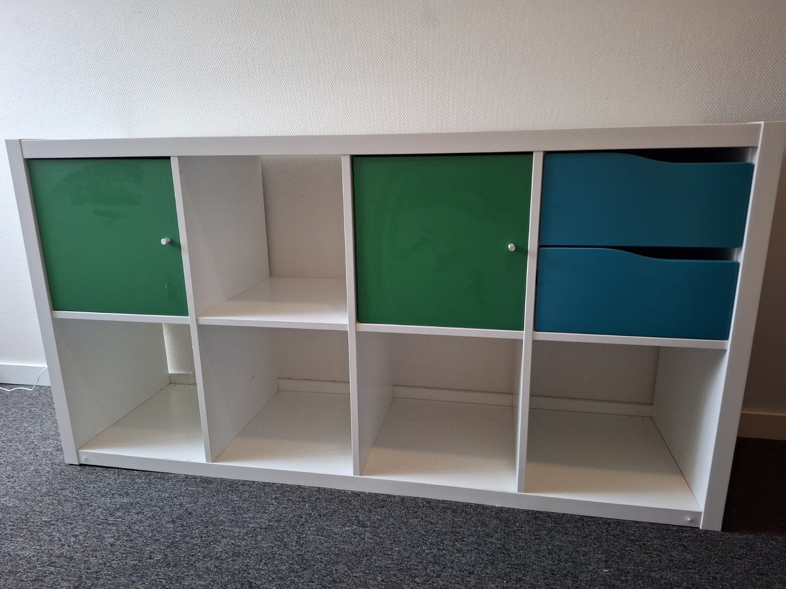 Ikea Kallax kast met deuren en lades, Huis en Inrichting, Ophalen, Gebruikt