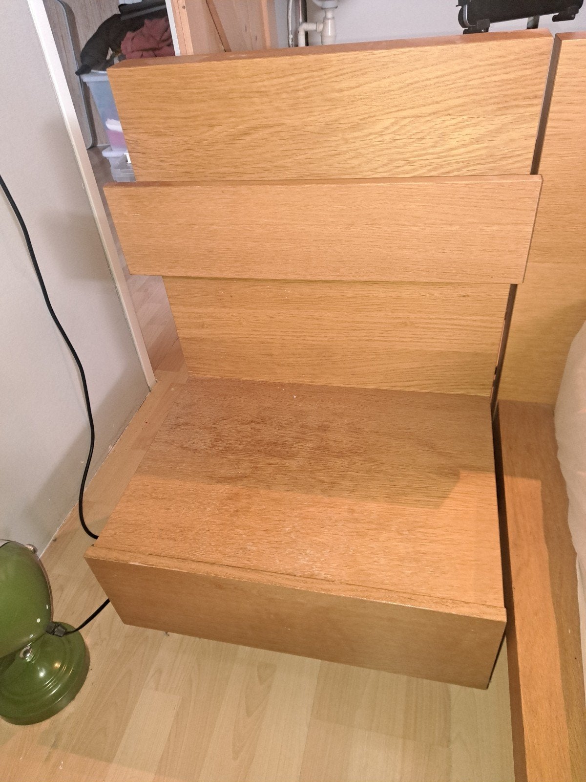 IKEA Malm Nachtkastjes (2 stuks) - Eikenfineer, Ophalen, Gebruikt, Minder dan 45 cm, Minder dan 55 cm