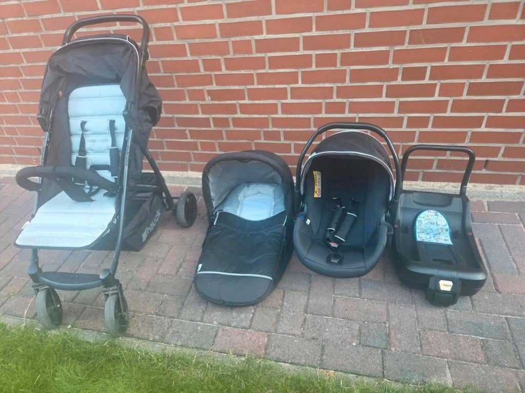 Hauck Rapid Plus 4-in-1 kinderwagenset incl. ISOFIX-basis, Ophalen of Verzenden, Zo goed als nieuw, Met autostoeltje, Kinderwagen