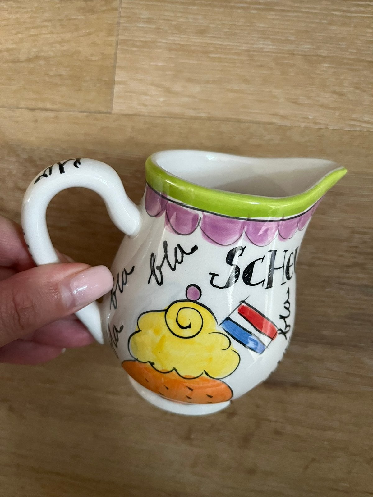 Blond melkkan kannetje beker, Ophalen of Verzenden, Zo goed als nieuw, Aardewerk, Overige typen