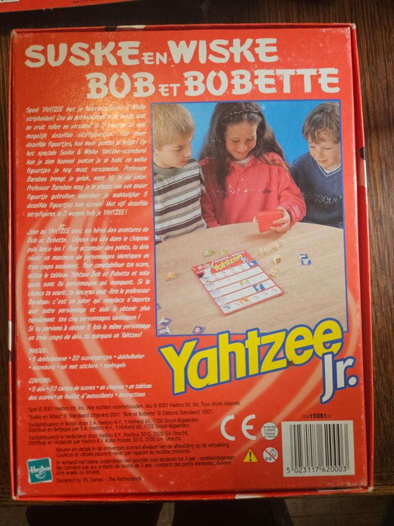 Suske en Wiske Yahtzee Jr. - Bordspel, Hobby en Vrije tijd, Gezelschapsspellen | Bordspellen, Een of twee spelers, Ophalen of Verzenden