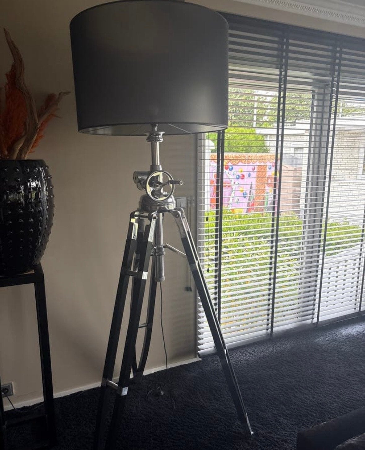 Eichholtz Vloerlamp Royal Marine - Stijlvolle Driepoot Lamp, Zo goed als nieuw, Metaal, 150 tot 200 cm, E27 (groot)