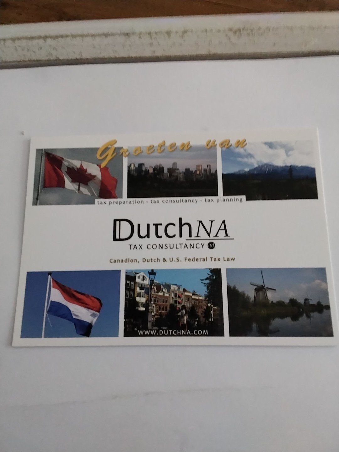 Groeten van DutchNA Ansichtkaart - Belastingadvies, Verzamelen, Ophalen of Verzenden, 1980 tot heden, Ongelopen