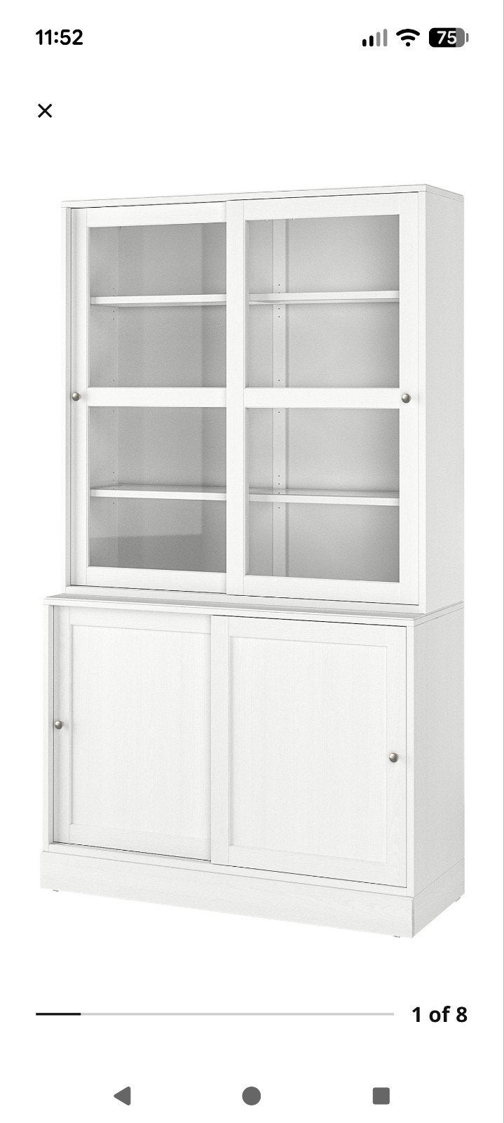 Bijna new Ikea white Vitrinekast., Zo goed als nieuw, Minder dan 100 cm, 25 tot 50 cm, 50 tot 100 cm
