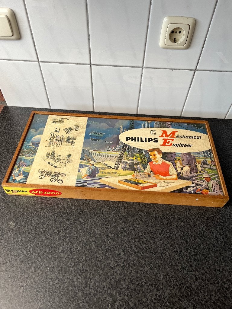 Vintage Philips Mechanical Engineer ME 1200 bouwdoos jaren60, Ophalen of Verzenden, Gebruikt