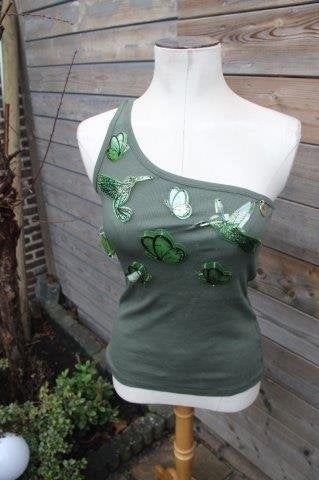 Top groen vlinder/ kolibrie Mangano mt S Vaste prijs OPRUIMI, Kleding | Dames, Mangano, Ophalen of Verzenden, Zo goed als nieuw