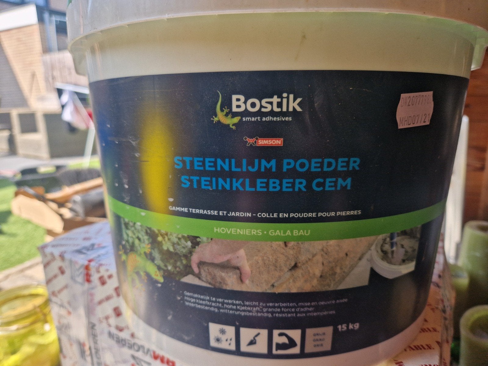 Bostik Steenlijm Poeder Steenkleber CEM - ca. 4 kg, Ophalen