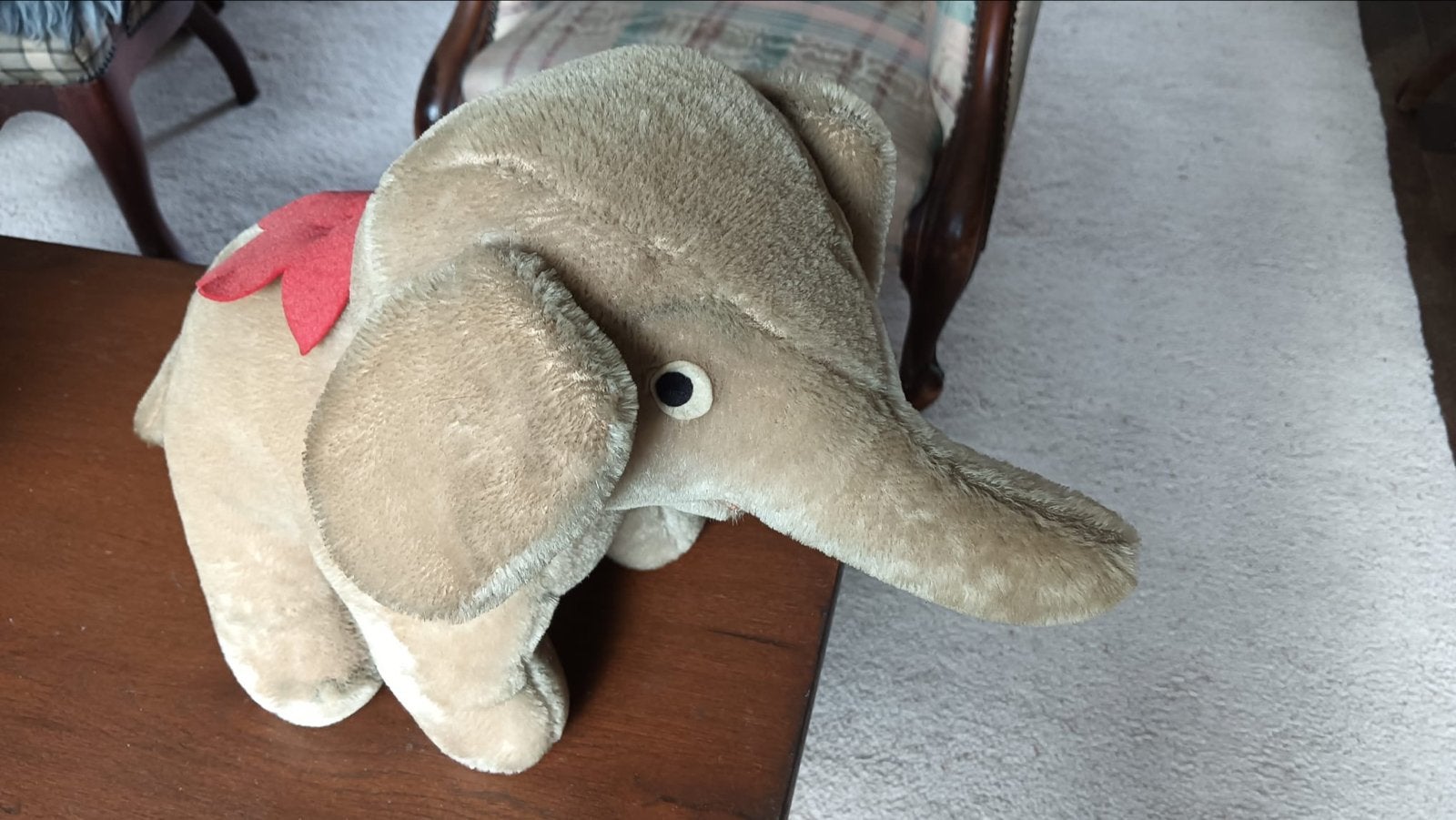 Antieke Pluche Olifant - Vintage Speelgoed, Antiek en Kunst, Ophalen of Verzenden