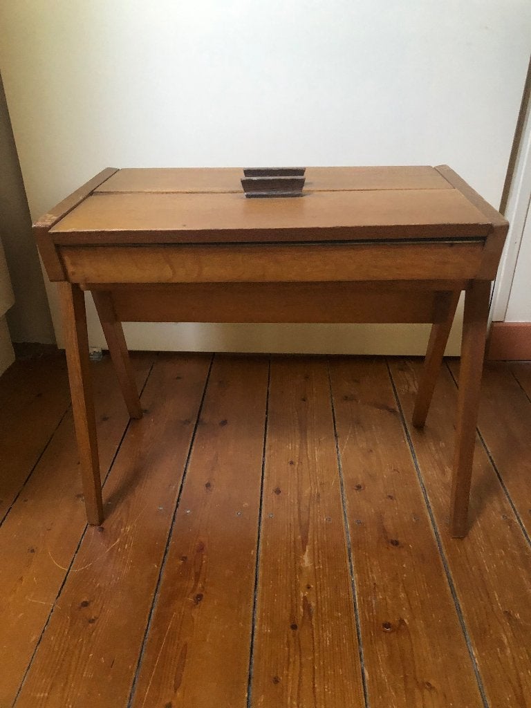 Vintage Houten Naaibox – Handgemaakt Examenstuk (+/- 1959), Ophalen, Gebruikt, Overige typen