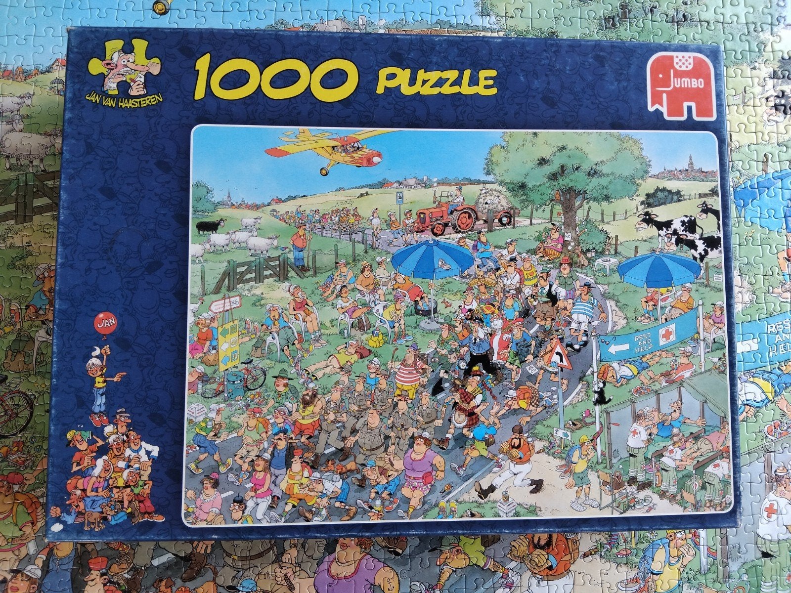 Jan van Haasteren - de Mars 1000 stukjes, Ophalen of Verzenden, 500 t/m 1500 stukjes, Zo goed als nieuw, Legpuzzel