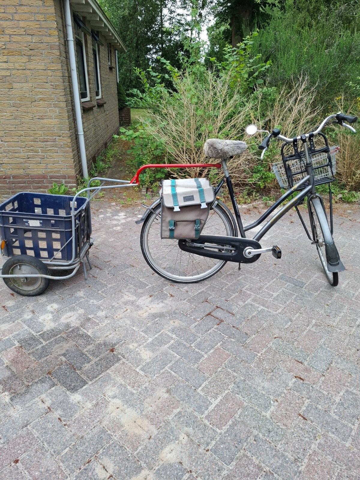 Fiets met aanhangfietskar - Ideaal voor boodschappen, Ophalen of Verzenden