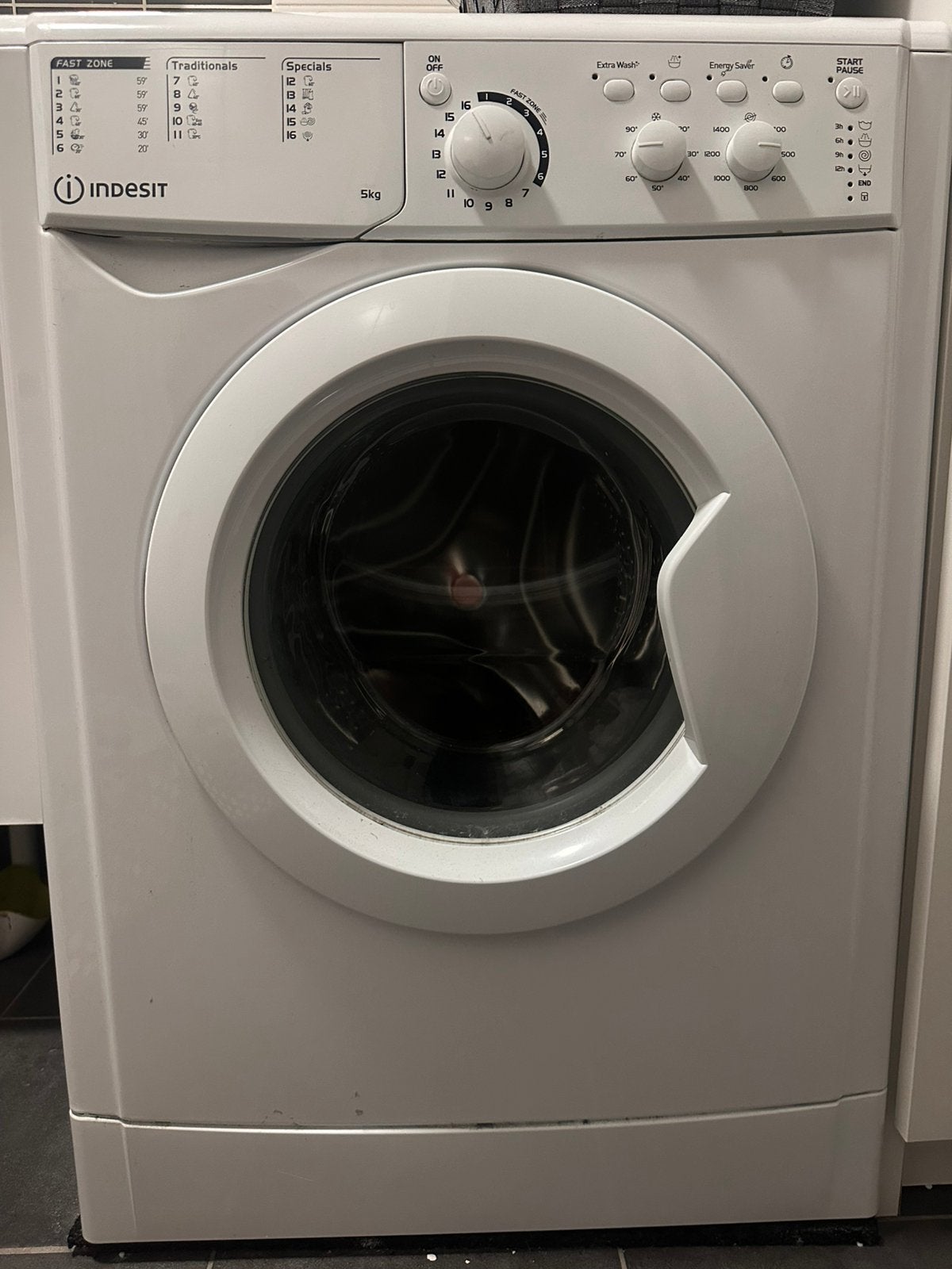 Indesit EWC 51451 W EU N Wasmachine – 5 kg, Witgoed en Apparatuur, Wasmachines, Ophalen, 1200 tot 1600 toeren, Gebruikt, 4 tot 6 kg