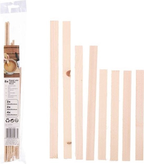 Houten 8 stuks (Verfroerstokjes)*nieuw*, Houten 1, Nieuw, Ophalen of Verzenden, Houten