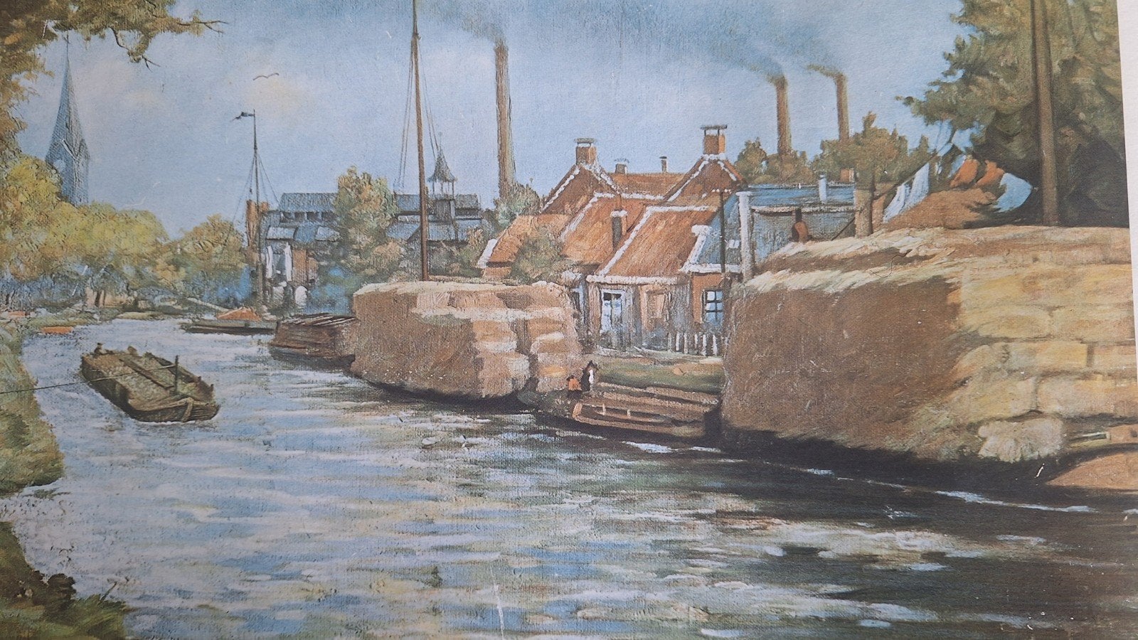 De Veenkolonie Oude Pekela schoolplaat 1930 J. Gabriëlse, Antiek en Kunst, Ophalen of Verzenden
