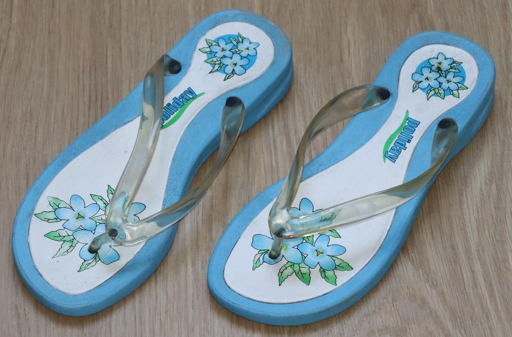 Poliday slippers Maat 38 (Blauw/Wit), Slippers, Blauw, Ophalen of Verzenden, Gedragen