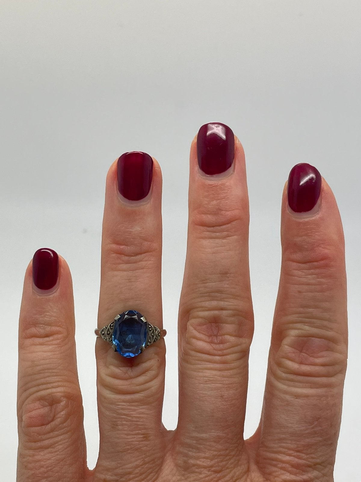 F955 Prachtige zilveren art deco ring maat 16,5, Ophalen of Verzenden, Zilver, Ring