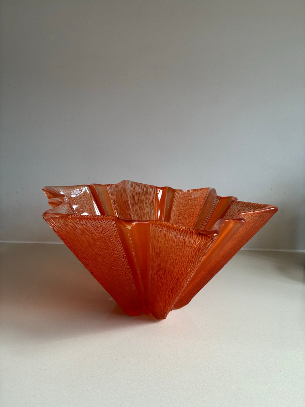 Vintage Oranje Glazen Fruitschaal/Schaal walther glas, Ophalen of Verzenden