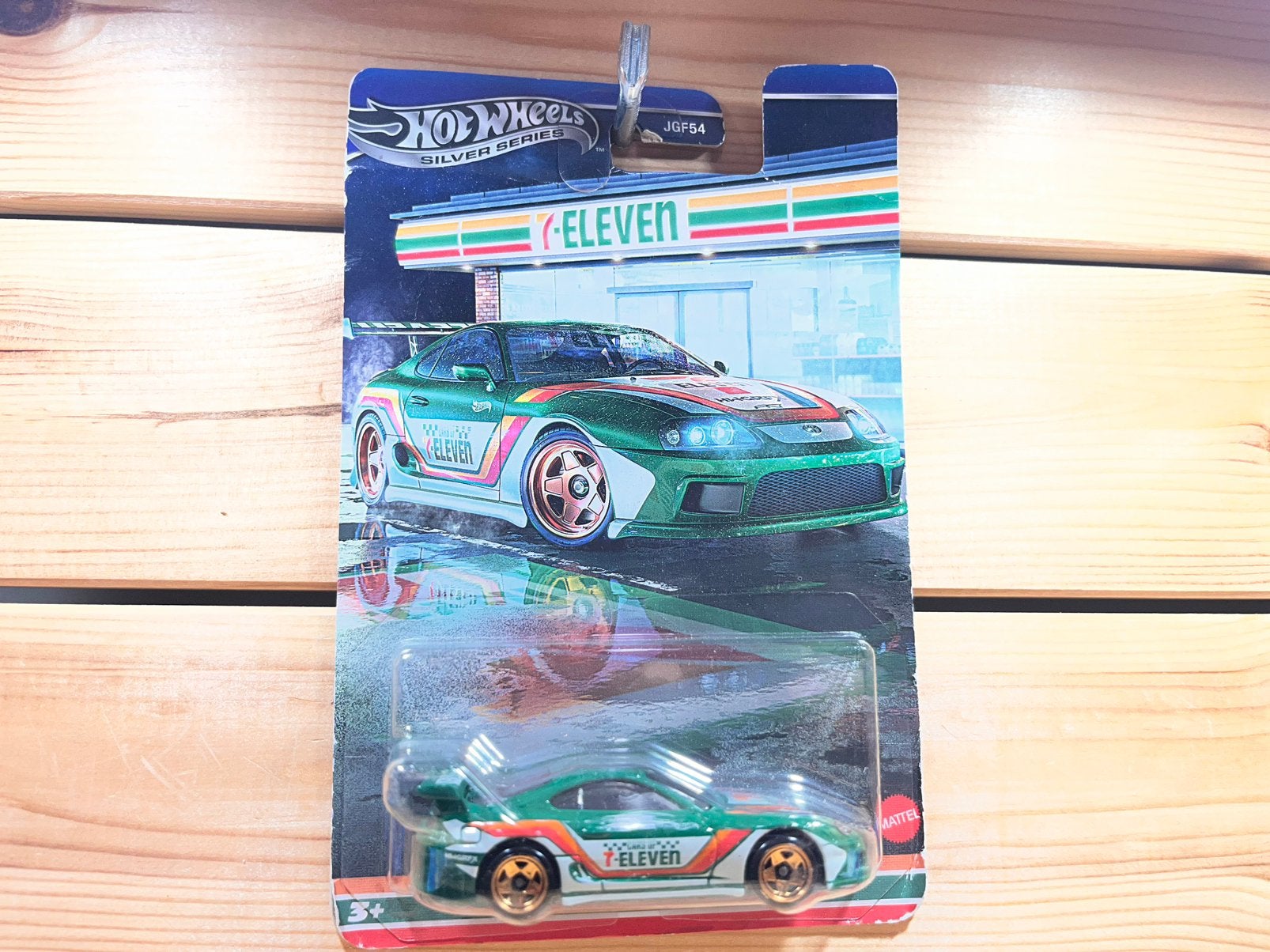 Toyota Supra 7-11 hotwheels Silver Series beschadigde kaart, Ophalen of Verzenden, Zo goed als nieuw, Auto