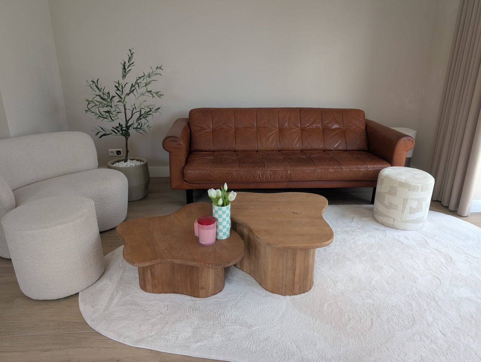 By-Boo Organische Salontafel Fall (Set van 2) Mangohout Brui, Ophalen, Gebruikt, 50 tot 100 cm, Overige vormen