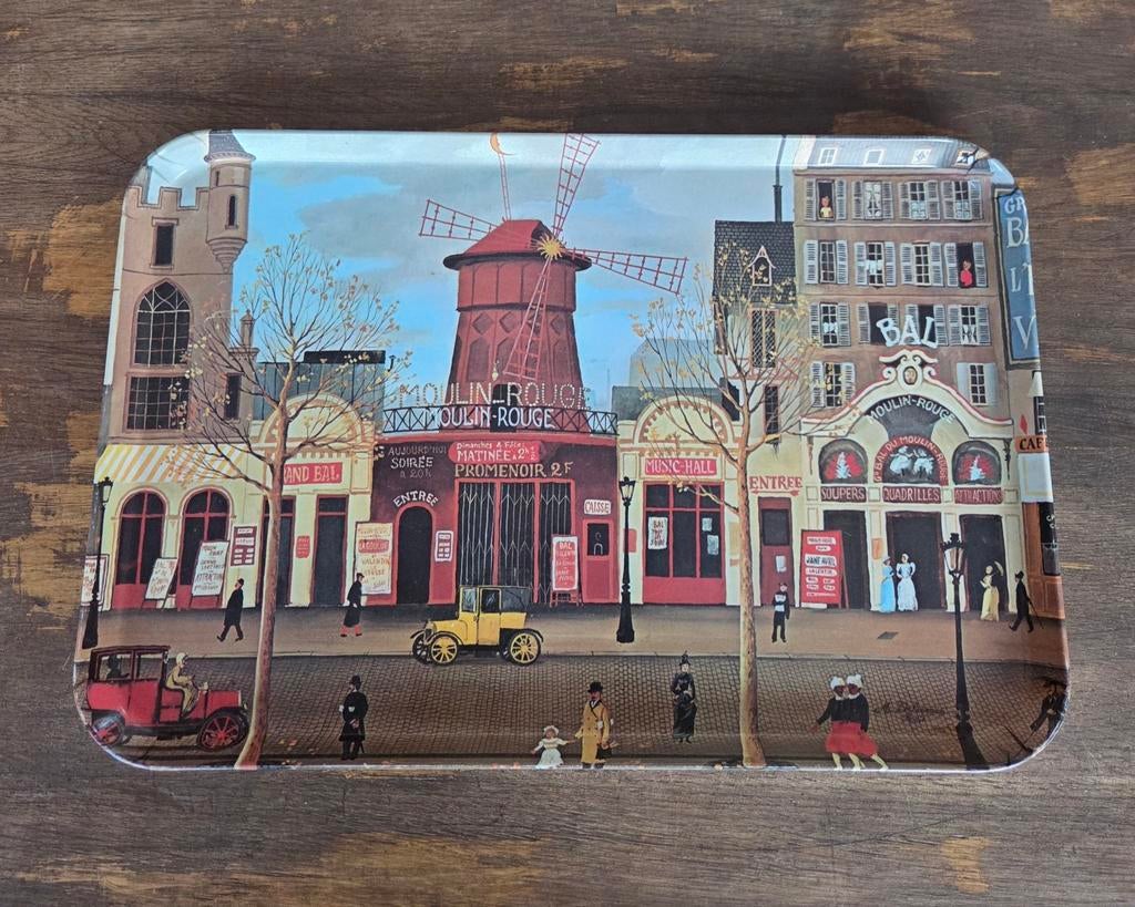 Vintage Mebel Moulin Rouge dienblad, Ophalen of Verzenden, Gebruikt, Rechthoekig, Kunststof
