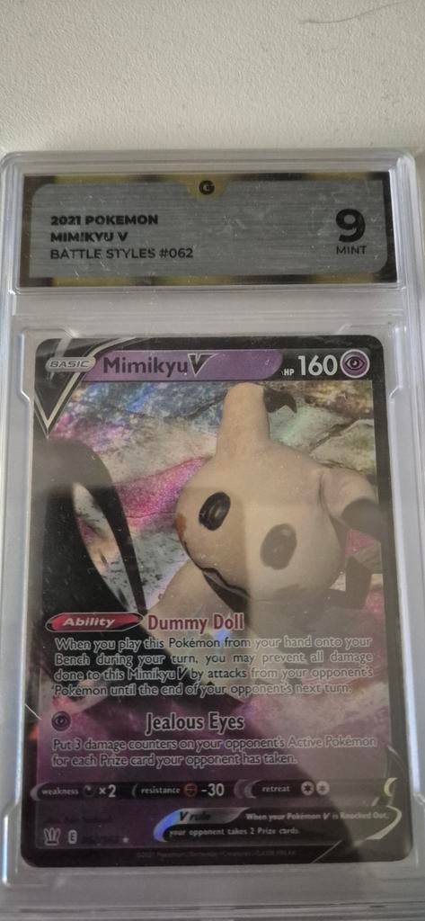 Pokemon TCG Graded Kaarten - Grade 9 & 10 Mimikyu V, Ophalen of Verzenden, Nieuw, Meerdere kaarten, Foil
