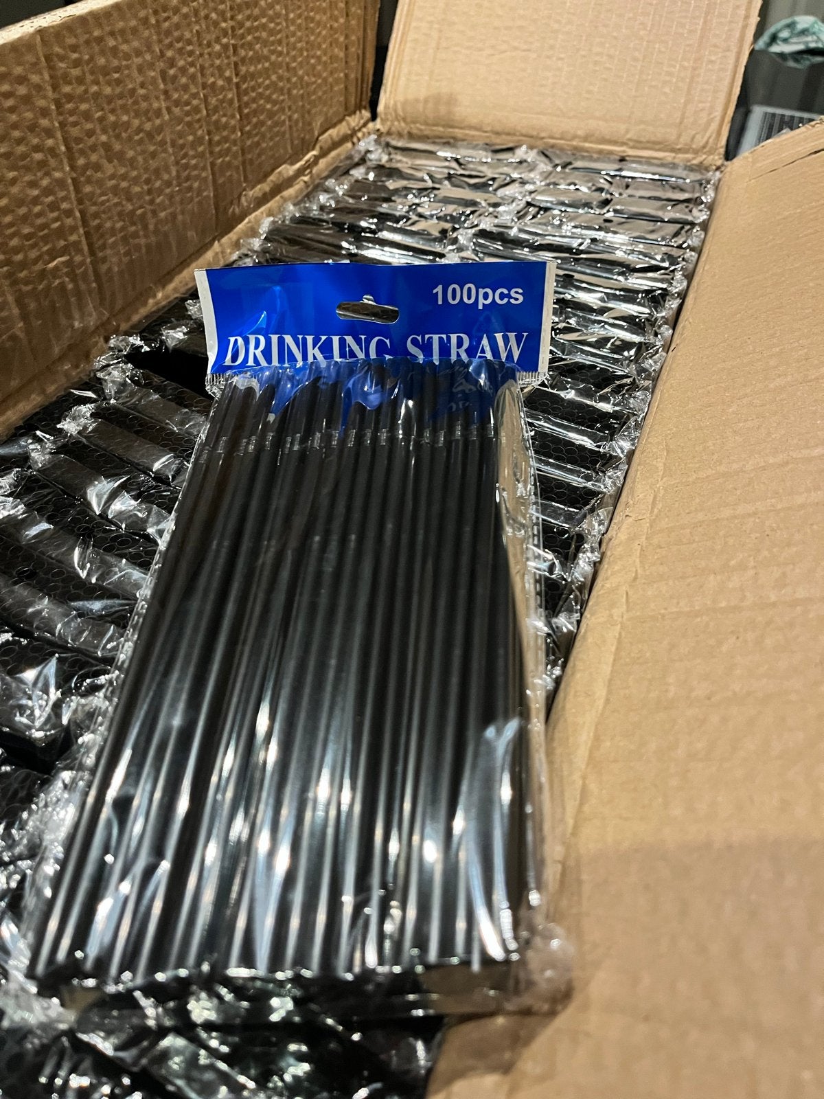 Partij zwarte rietjes - 100 pakjes van 100 stuks, Ophalen of Verzenden