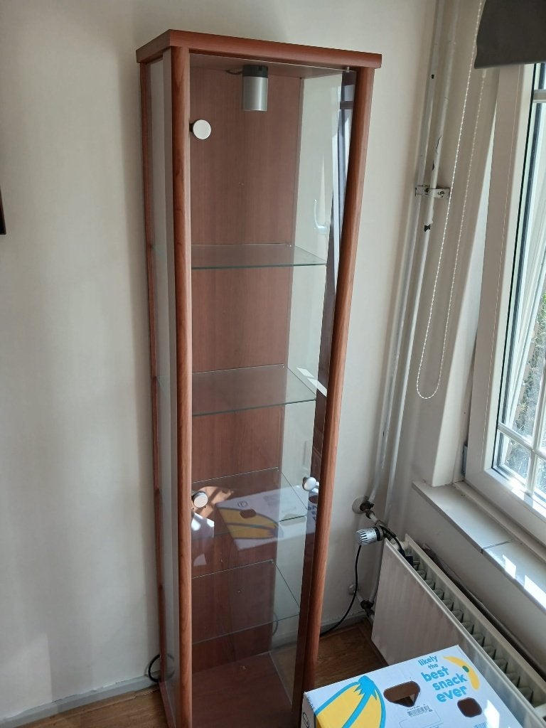 vitrine kastje kersenhout met licht, Ophalen, Met plank(en), Minder dan 50 cm, Klassiek