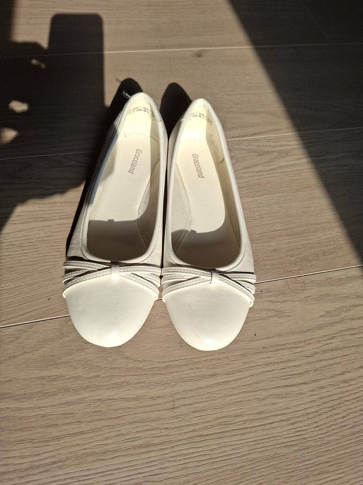 Ballerina's zo goed als nieuw - Maat 38, Ophalen, Wit, Ballerina's, Zo goed als nieuw