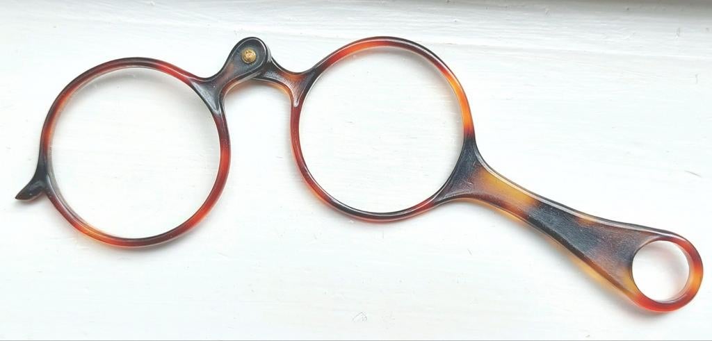 Vouw bril antiek vintage brilletje vouwbril glas op sterkte, Ophalen of Verzenden