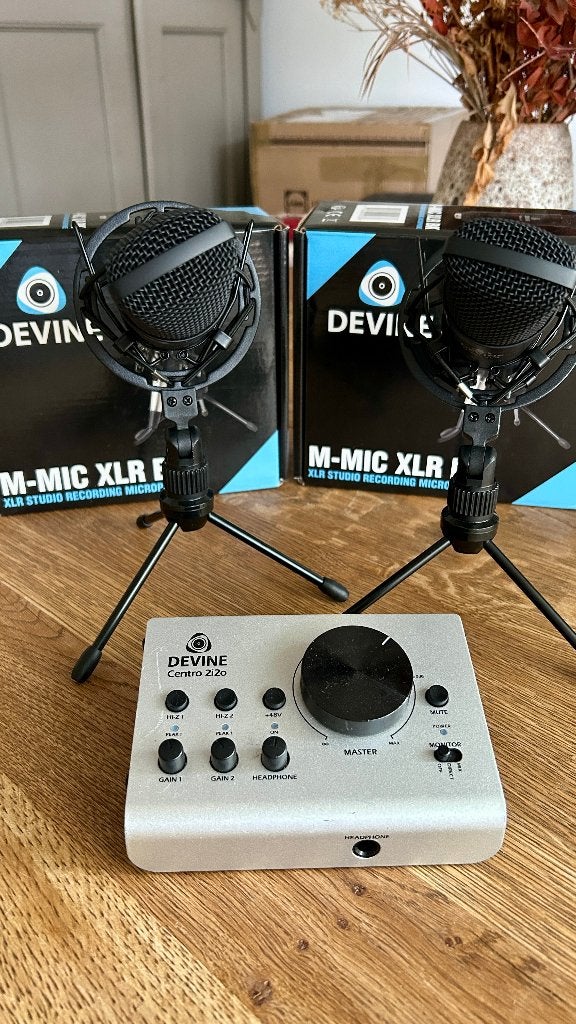 Devine Centro 2i2o met 2x M-Mic XLR, Overige merken, Gebruikt, Subwoofer, Inclusief standaarden