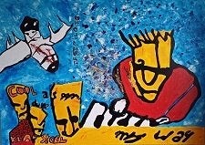 groot doek herman brood stijl, Oorspronkelijke maker, Nieuw, 125 cm of meer, Ophalen of Verzenden