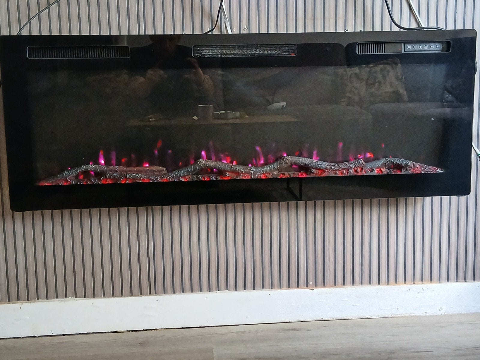 Elektrische haard met afstandsbediening, Ophalen, Gebruikt, Hangende haard, Elektrische haard