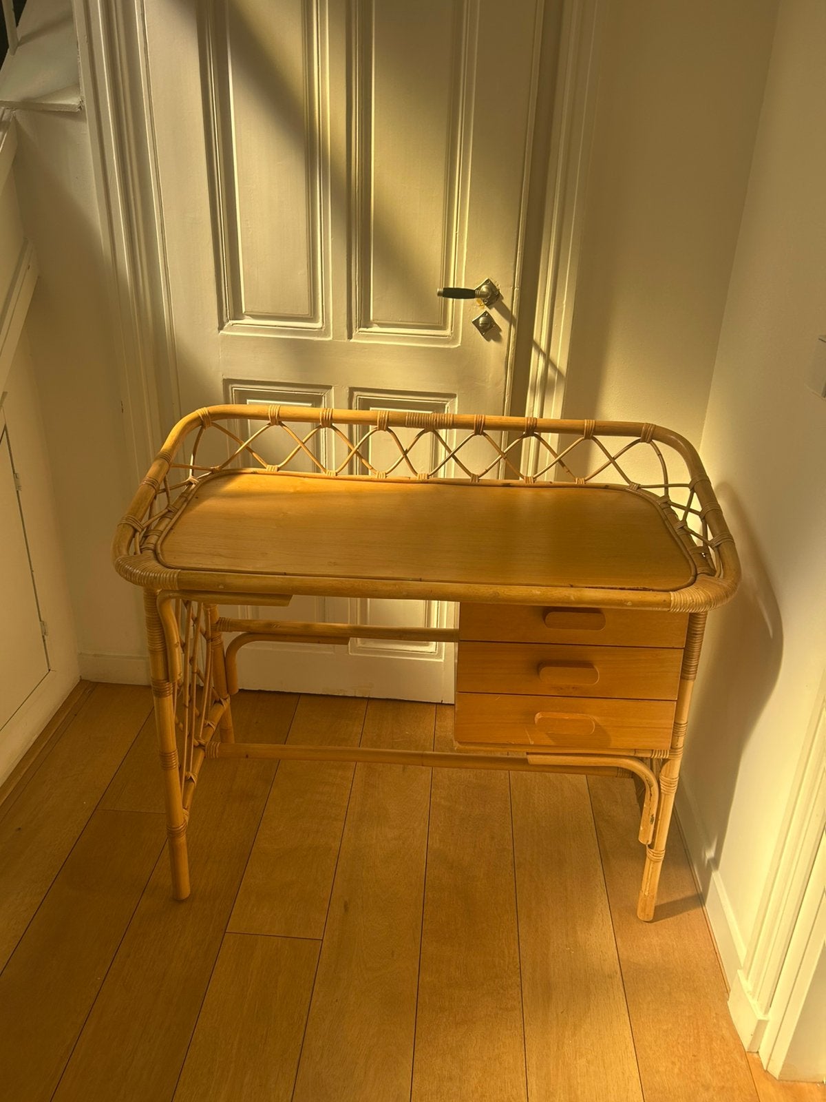 Smallable bon ton rotan bureautje, Vintage, Ophalen, Gebruikt, Schoolbureau