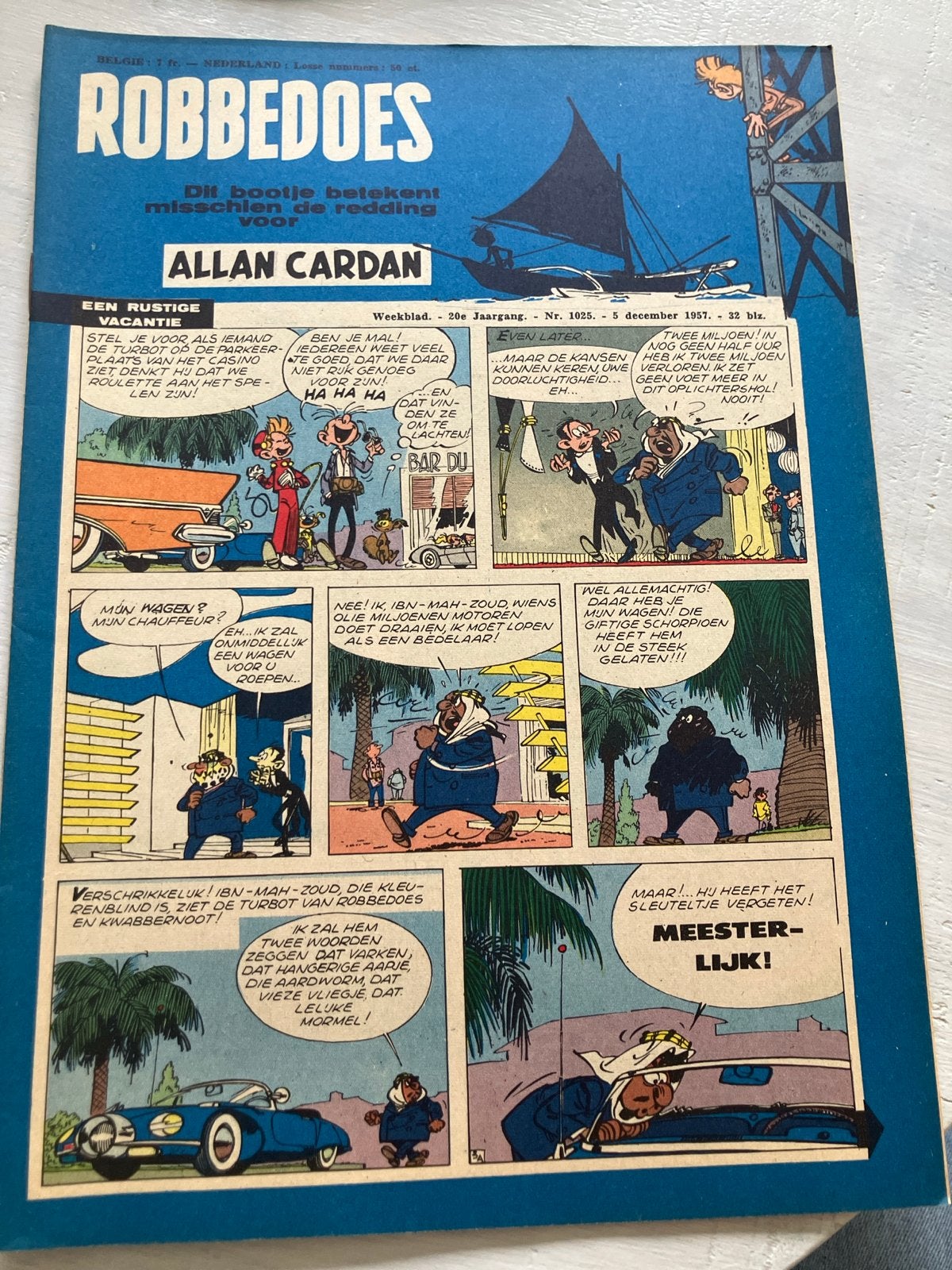 Robbedoes Weekblad - Nr. 1025 - 5 december 1957, Boeken, Eén stripboek, Ophalen of Verzenden, Zo goed als nieuw
