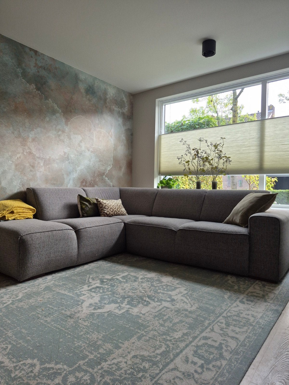 Grijze hoekbank Trendhopper, 2-delig | Loungebank grey, Ophalen, Gebruikt, Hoekbank, 75 tot 100 cm