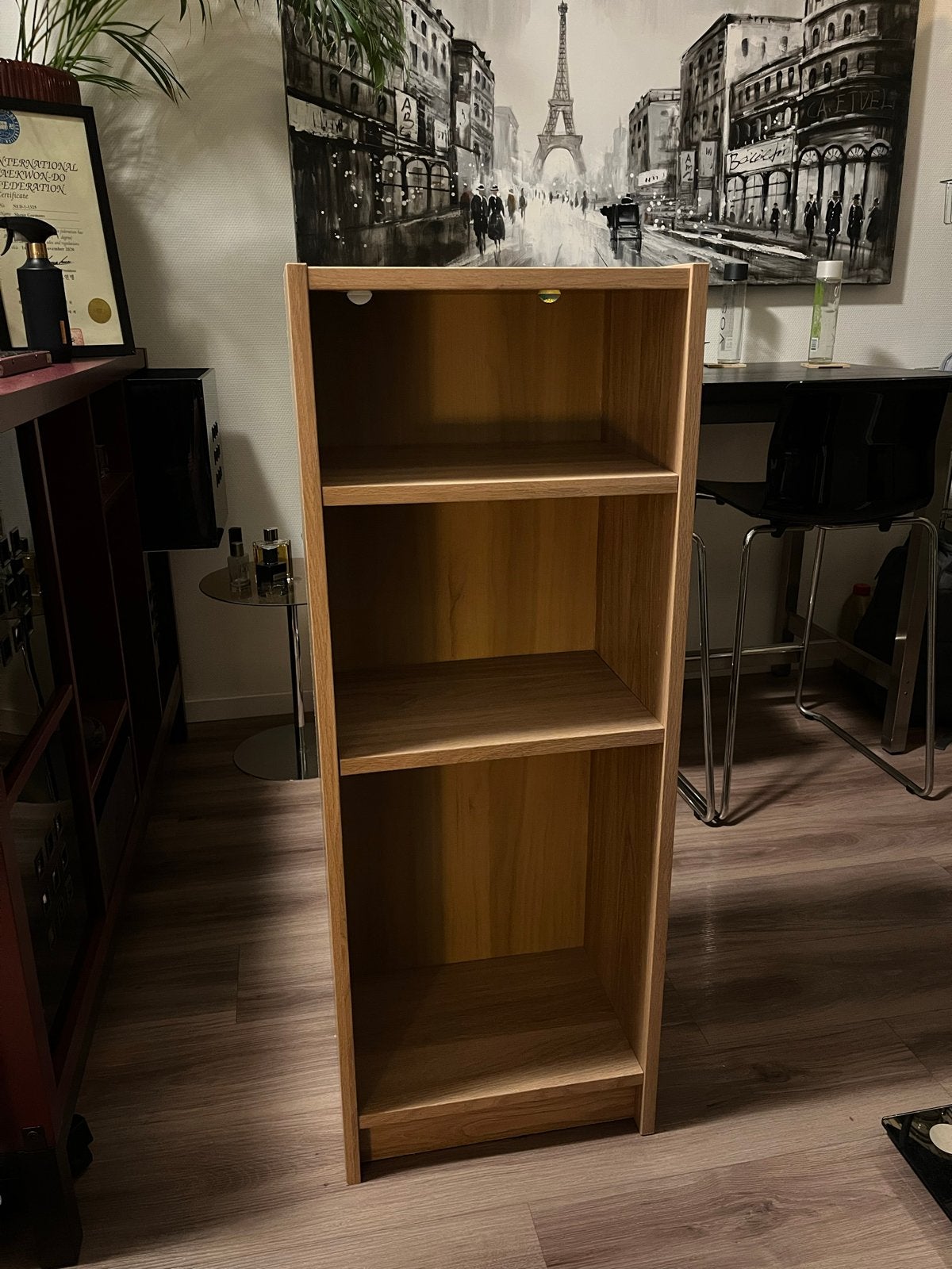 Houten Boekenkast met 3 Planken - 28x40x106 cm, Ophalen, Minder dan 50 cm, Gebruikt, 100 tot 150 cm
