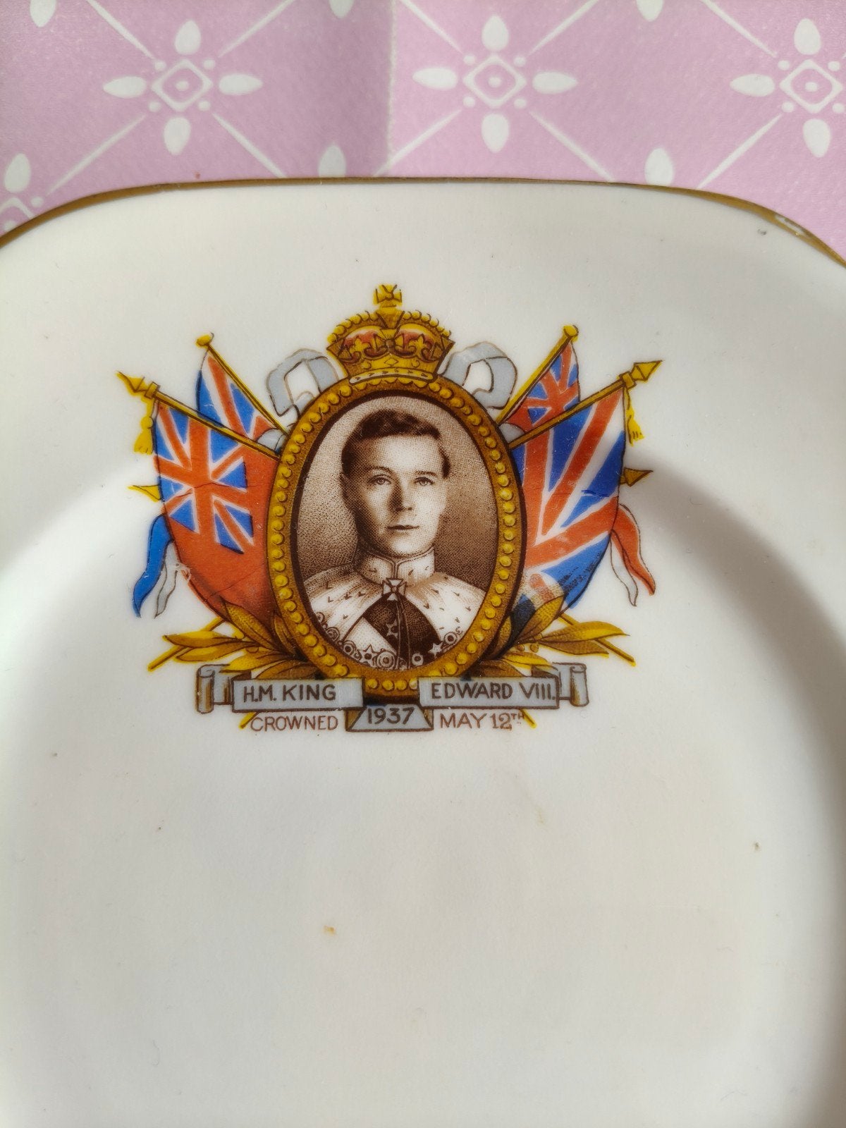 Gebakbordje Koning Edward VIII Kroning 1937 - Uniek Stuk, Antiek en Kunst, Ophalen of Verzenden