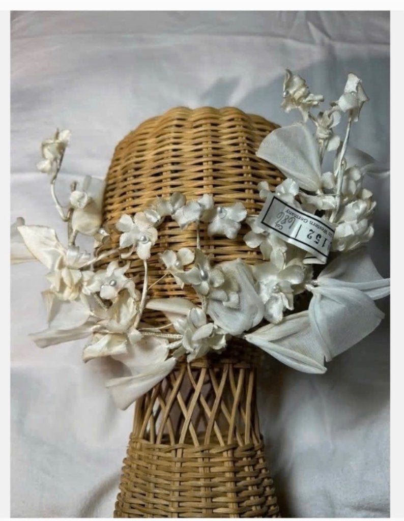 Heel oude antieke tiara, bloem, parelbloem, Ophalen of Verzenden