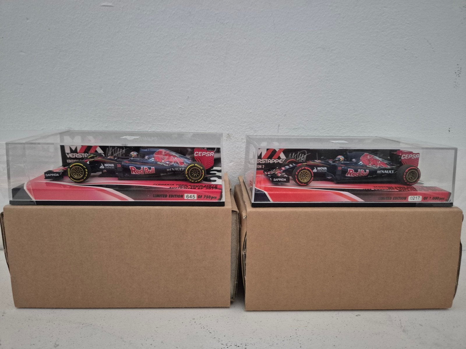MAX VERSTAPPEN 1:43 TORO ROSSO STR10  EDITIE 1  +  EDITIE 2, Ophalen, Zo goed als nieuw, Auto, MiniChamps