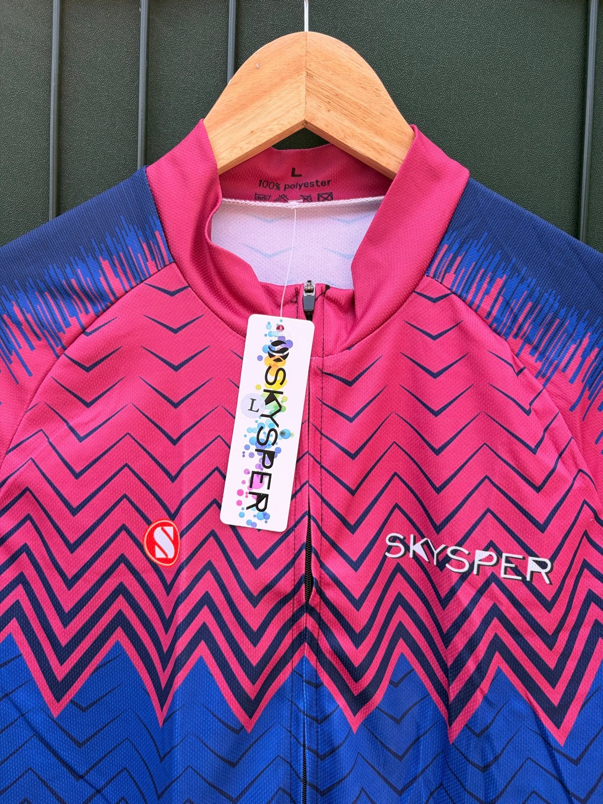Skysper Fiets Shirt - Roze/Blauw - Maat L, Maat 42/44 (L), Nieuw, Ophalen of Verzenden, Hardlopen of Fietsen