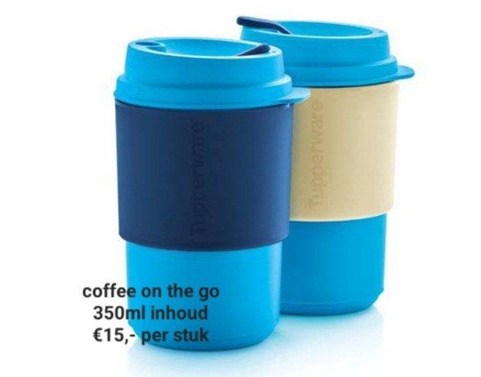 Tupperware koffiebeker 350ml, nieuw, Blauw, Beker of Kan, Nieuw, Ophalen of Verzenden