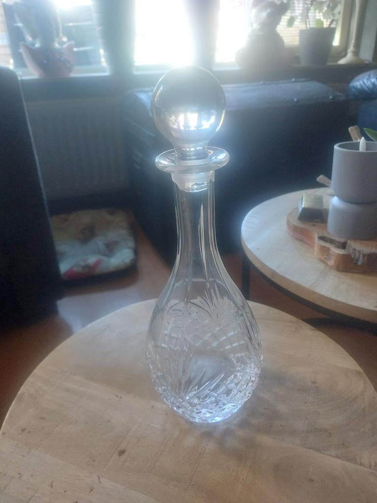 Kristallen wijnfles, Ophalen of Verzenden