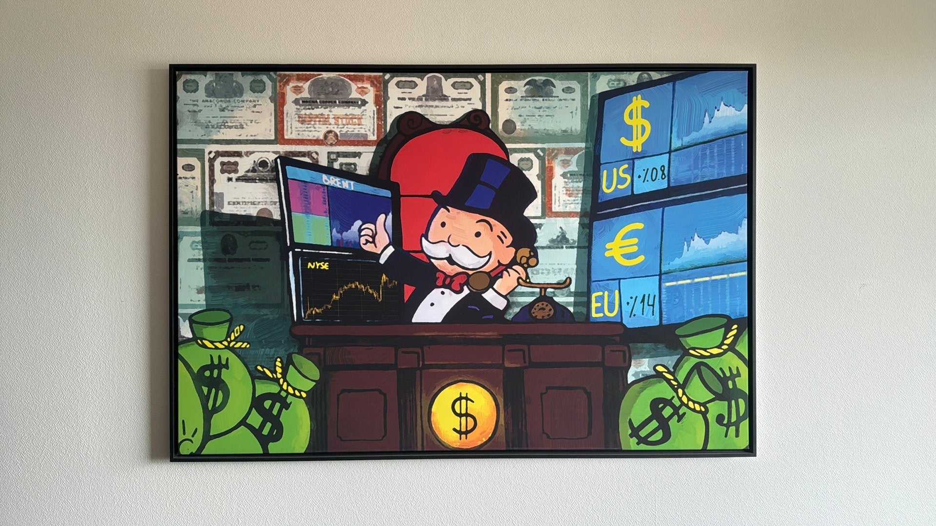 Monopolie canvas 120x50cm, Antiek en Kunst, Kunst | Schilderijen | Abstract, Ophalen