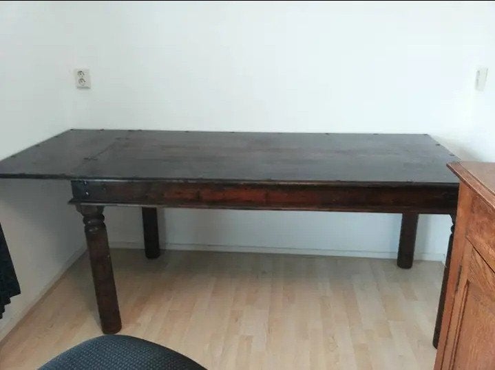 Barokke/ rustieke eettafel 85x165 + 41 cm, Huis en Inrichting, Tafels | Eettafels, Ophalen, Gebruikt, 50 tot 100 cm, 150 tot 200 cm